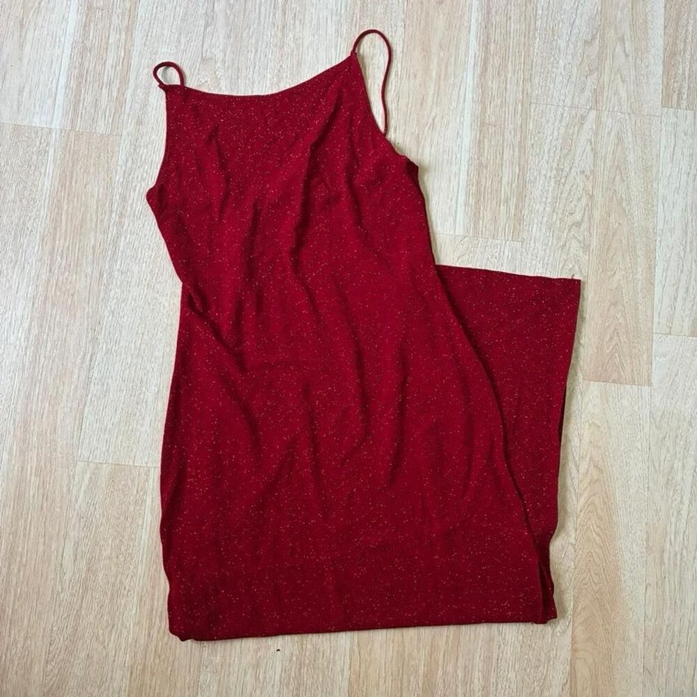 American-vintage Women's Red and Burgundy Dress - Picture 7 of 8